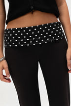 Sexy Dot Print Fold Down Low Waist Pants image 3
