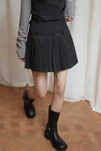 Solid Wool Pleated High Waist Skirt image 11