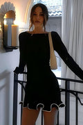 Elegant Round Neck Ruffle Cocktail Dress image 14