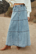 Layered Denim A-Line Skirt image 1