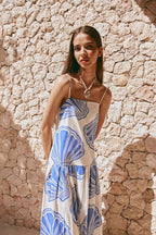Linen Print Bandeau Loose Maxi Dress image 4