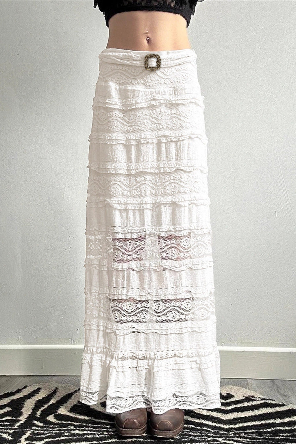 Jacquard Lace Slim Maxi Skirt image 2
