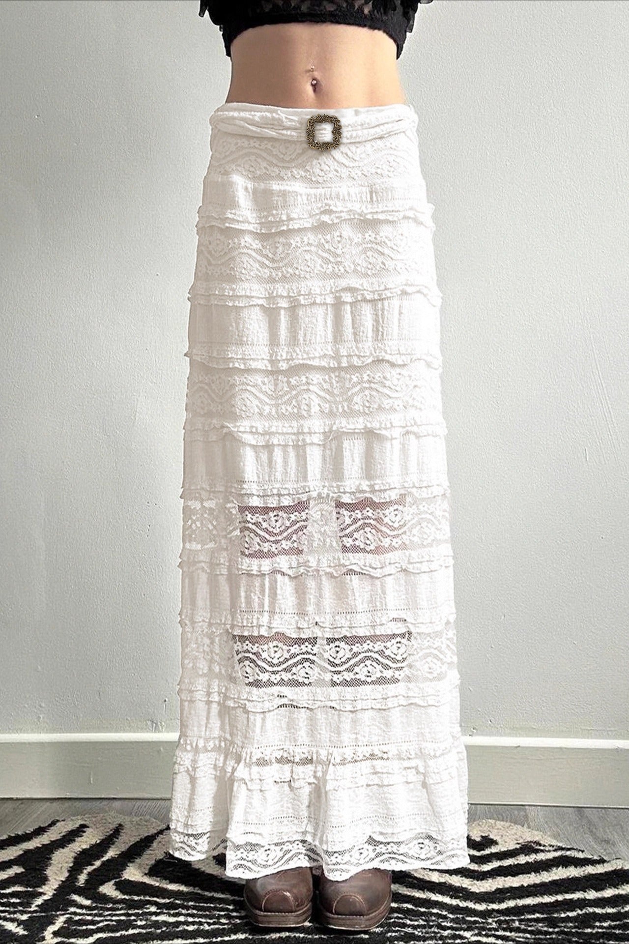 Jacquard Lace Slim Maxi Skirt image 2