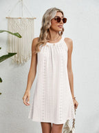 Flora Eyelet Dress detail view styled for Avrienne