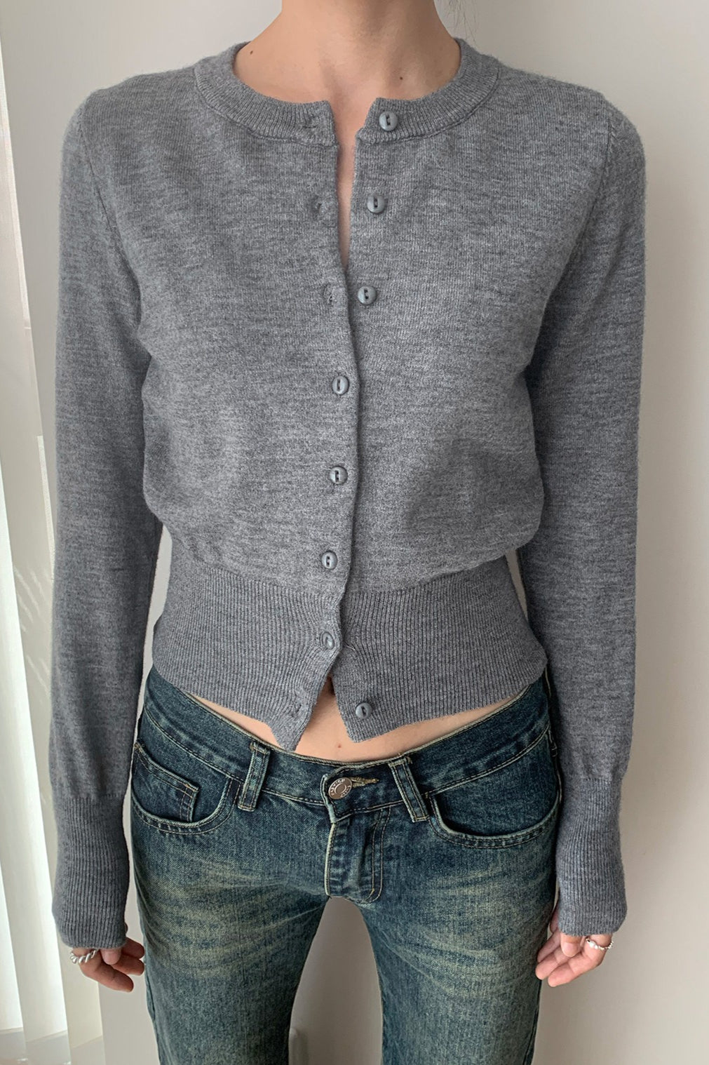 Slim-Fit Round-Neck Knit Cardigan image 8