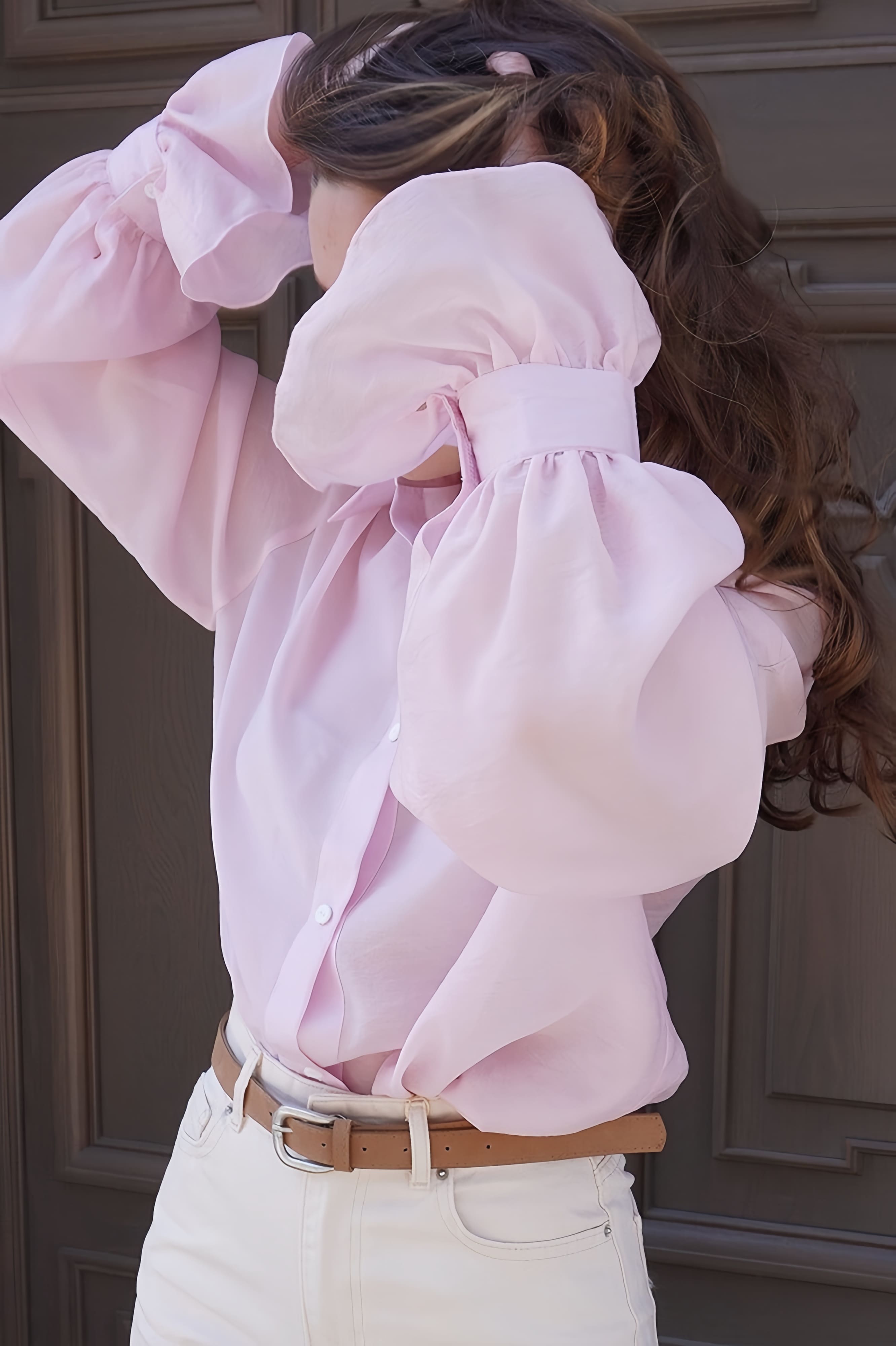 Chic Ruffled Sleeve Loose Blouse image 2