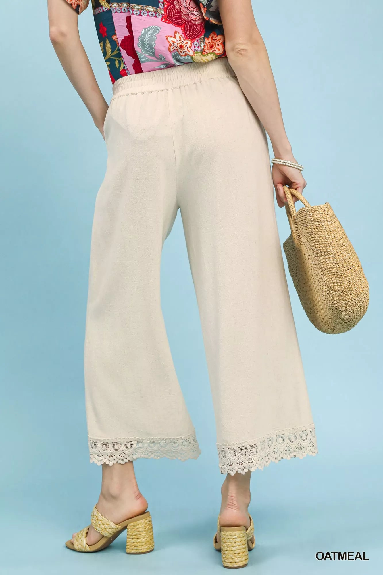 Nora Linen Trousers detail view styled for Avrienne