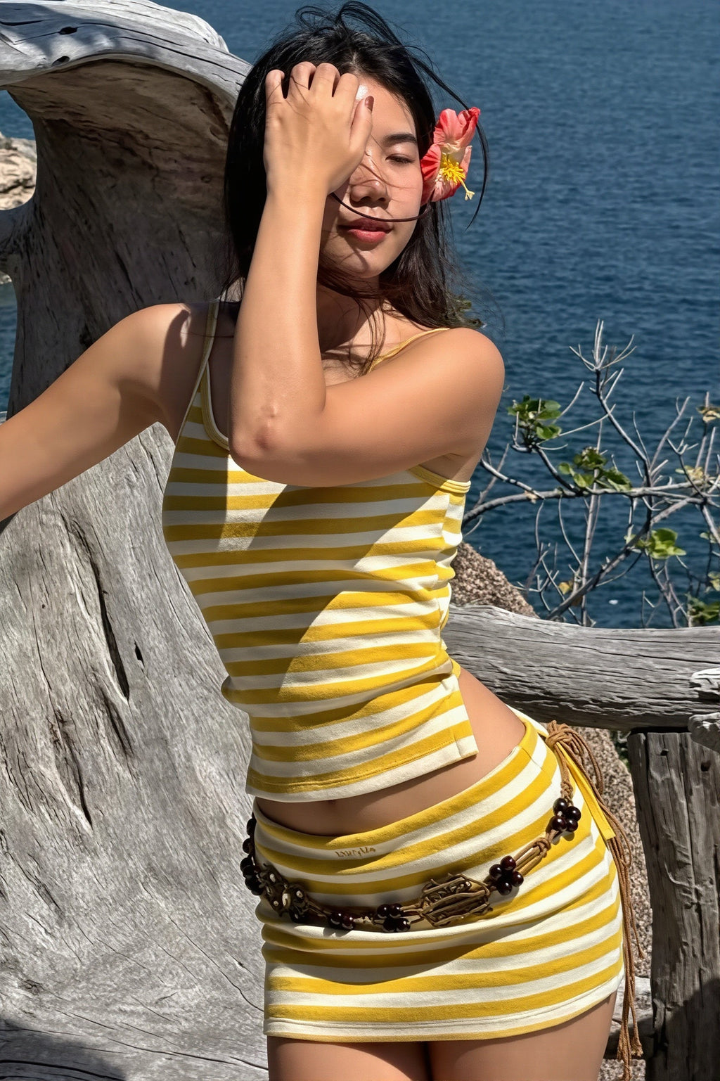 Casual Striped Cami Skirt Set image 3