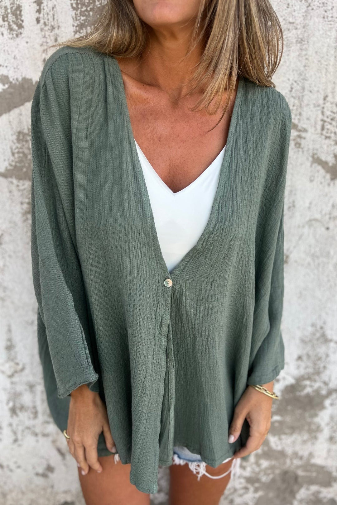 Loose Fit V Neck Long Sleeve Cardigan image 22