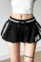 Sporty Color Block Letter Print High Waist Shorts image 6