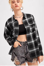 Plaid Stand Collar Button Shirt  Blouse image 5