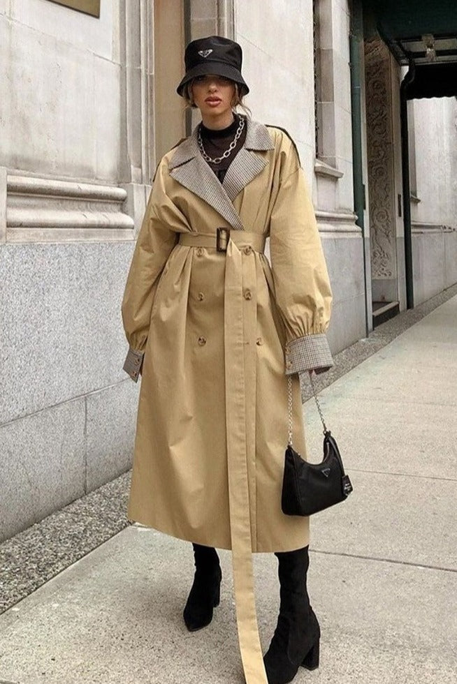 Vintage Paneled Double-Breasted Trench Coat image 1