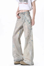 Tie-Dye Wide-Leg High Waist Jeans image 1
