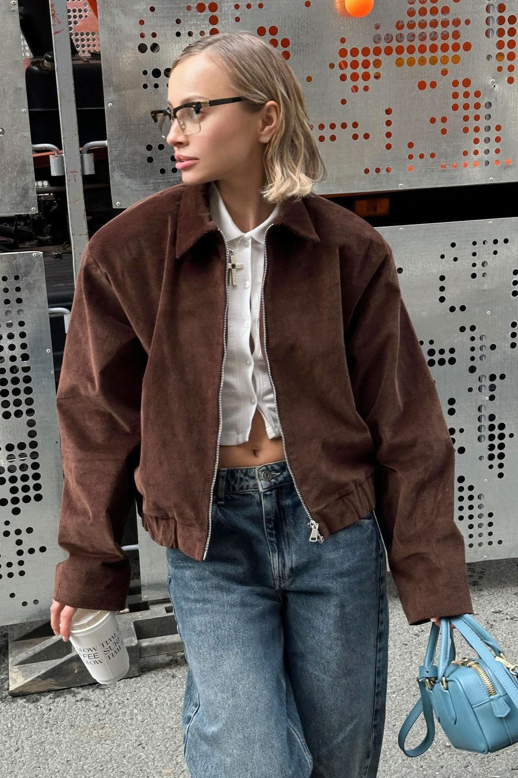 Retro Corduroy Collared Jacket image 2
