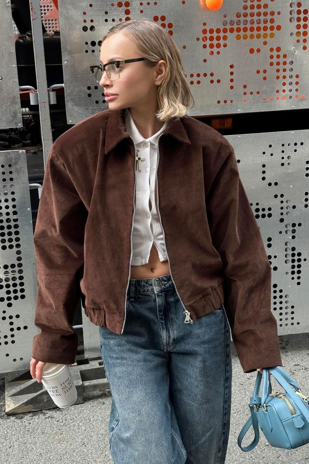 Retro Corduroy Collared Jacket image 2