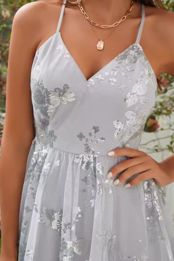 Cami Sleeveless Sequin Embroidered Backless Party Dress image 3
