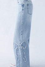 Embroidered Butterfly Raw Hem Jean image 4