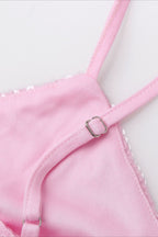 Pink Sequin V-Neck Slit Party Dress image 6