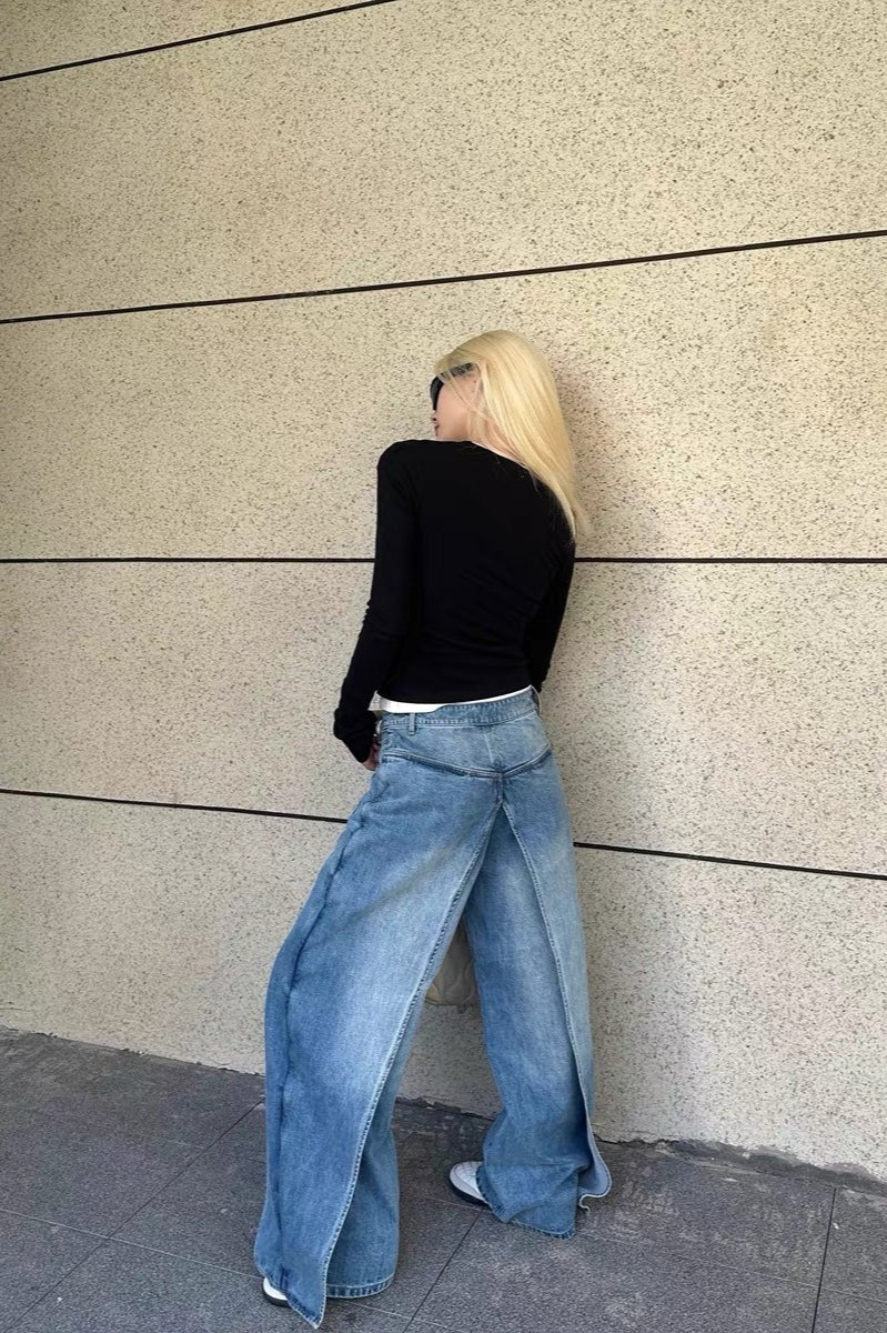 Vintage Washed Deconstructed Jeans image 3