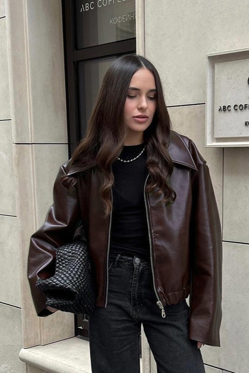 Fashion PU Leather Biker Jacket image 4