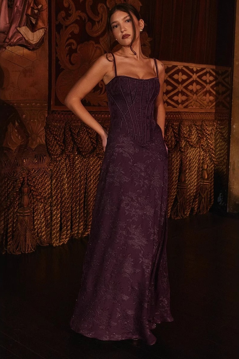 Spaghetti Strap Chiffon Floral Formal Dress image 4