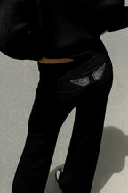 Solid Sequin Wing Graphic Relaxed Hoodie image 15