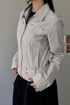 Zip Up Solid Color Utility Jacket image 3