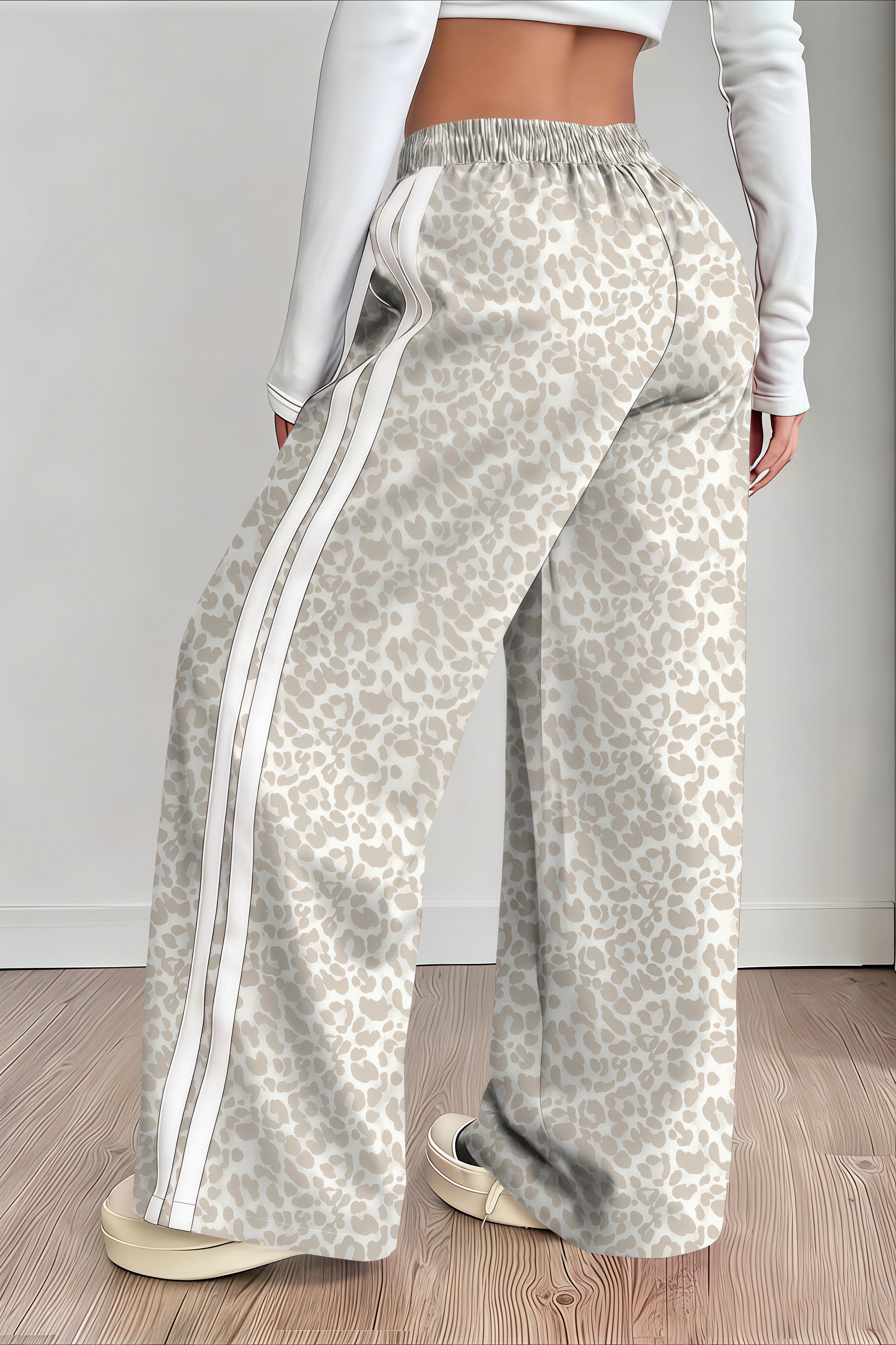 Leopard Print Spliced Casual Pants image 6