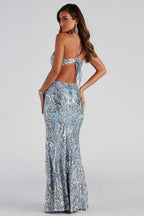 Elegant Deep V Neck Beaded Formal Dress image 3