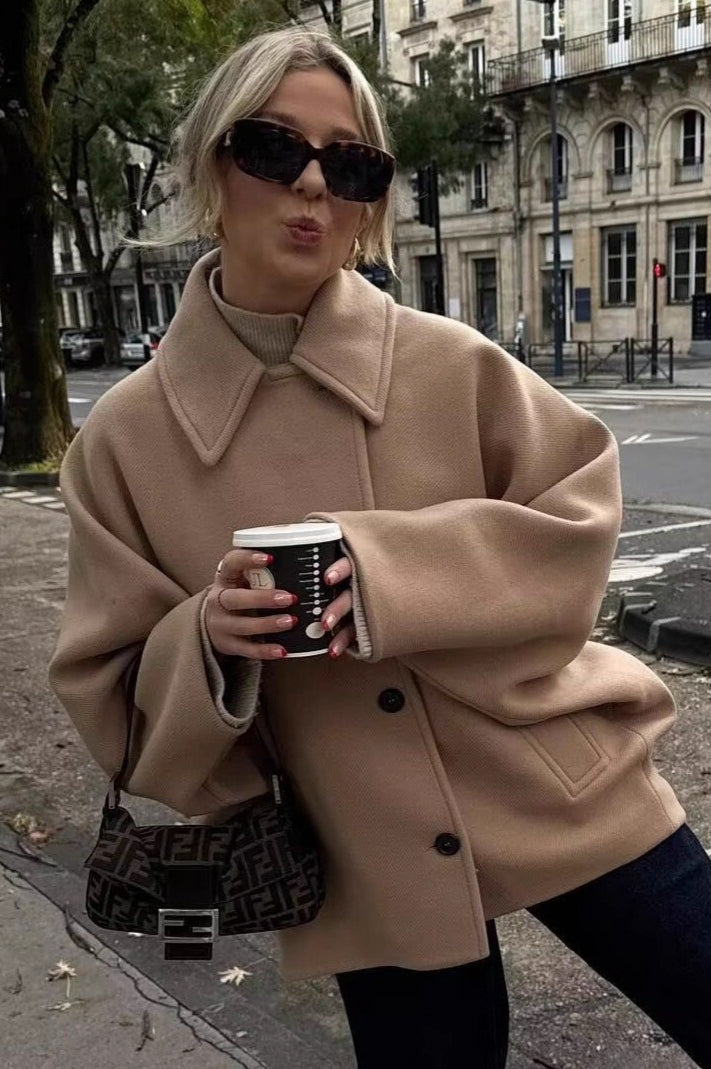 Relaxed Fit Short Wool Blend Jacket image 10