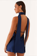 Deep V Backless Ribbon Cocktail Dress image 2