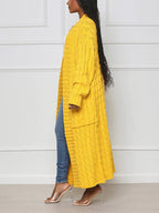 Knitted Solid Graceful Open Front Cardigan image 10