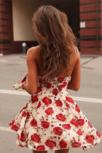 Printed Halter Backless Slim Mini Dress image 4