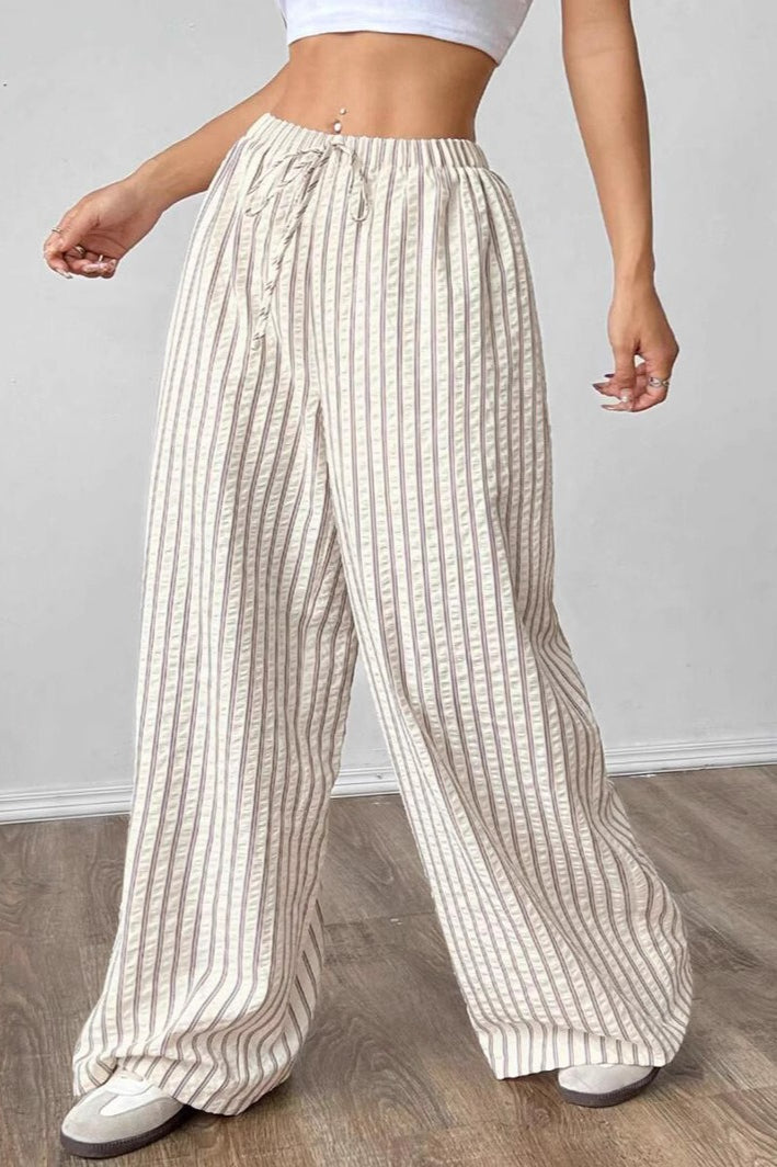 Chic Color Block Pleated Pants With Pockets image 1