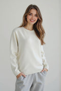 Seamless Knit Wool Pullover Sweater image 1