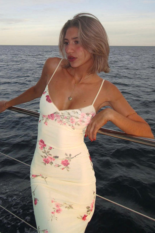 Floral Print Adjustable Strap Maxi Dress image 2