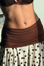 Polka Dot Color Block Sexy Slim Asymmetrical Mini Skirt image 6