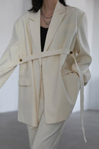 Belted Shoulder Detail Blazer image 5