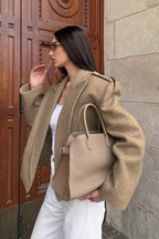 Vintage Solid Wool Blazer Wide-Collar Short Coat image 2
