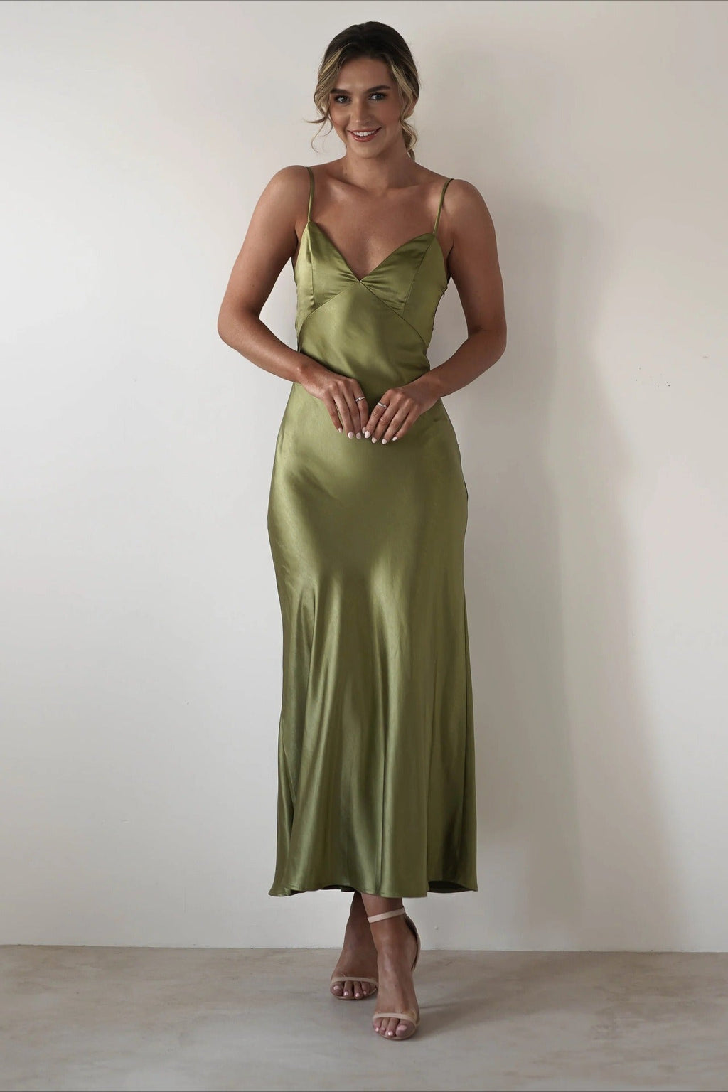 Satin Backless Tie Party Dress image 14