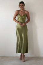 Satin Backless Tie Party Dress image 14