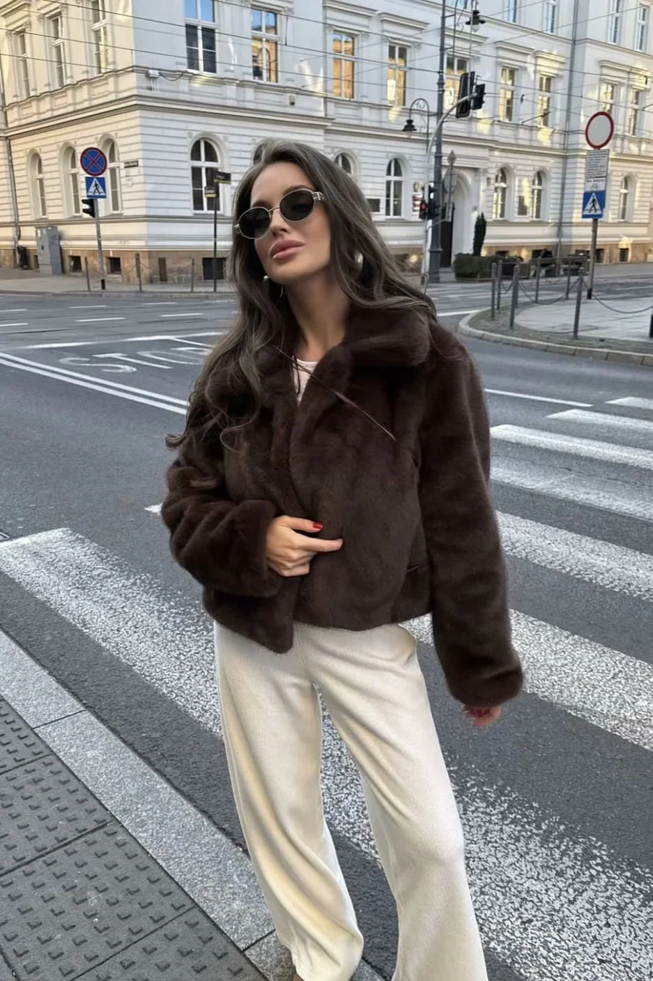 High Street Faux Fur Collar Coat image 1