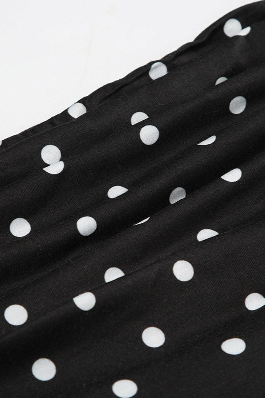 Polka Dot Color Block Off-Shoulder Crop Top image 4