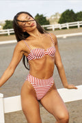 Chic Stripe Molded Cup Two Piece Bikini Set image 1