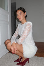 Sexy Lace Knit Slim Long Sleeve Mini Dress image 8