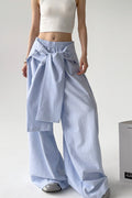 Striped Casual Tie Waist Wide Leg Pants image 1
