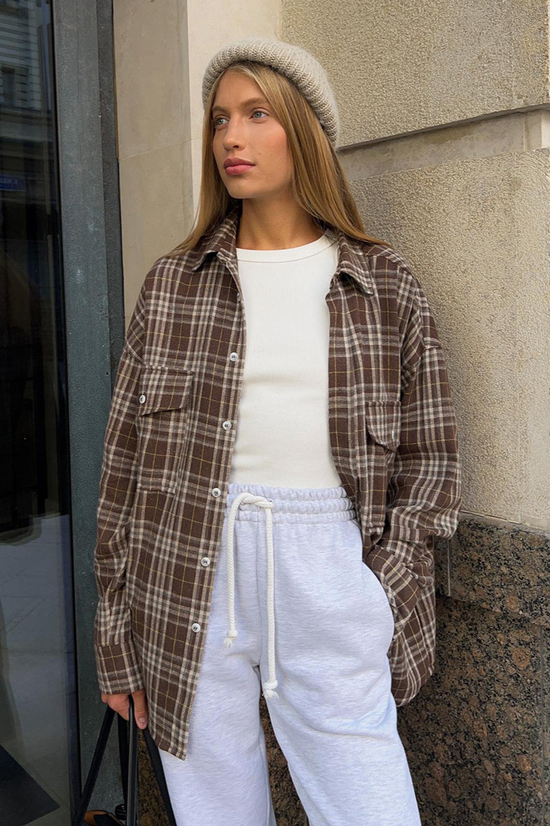 Plaid Striped Mid-Length Blouse image 2