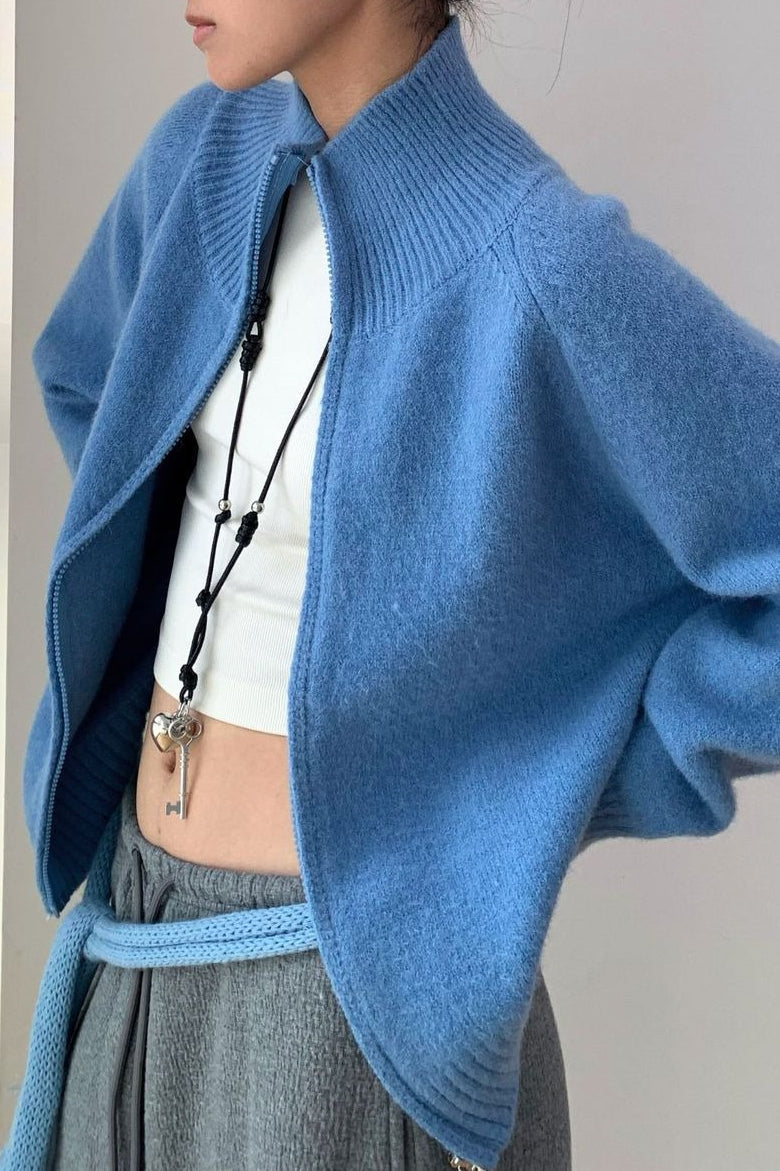 Soft Knit Zipper Cardigan image 1