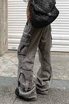 Streetwear Multi-pocket Cargo Washed Jeans image 3
