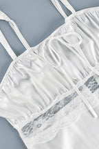 Satin Lace Tie Cami Two Piece Set image 4